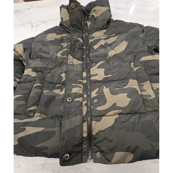 Primark Jacket Womens 0/2 Camouflage Puffer Camo Green Black Quilted Winter Coat - Picture 3 of 12